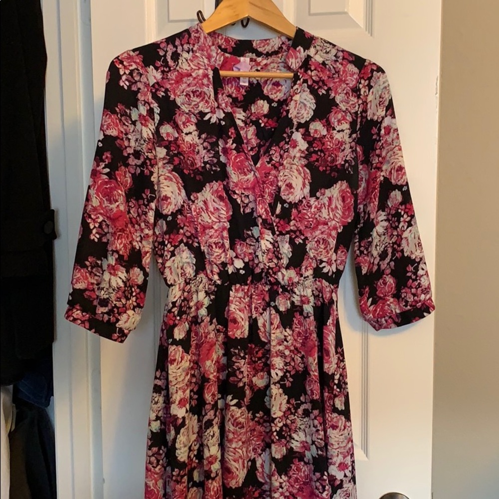 Mini skater dress- pink and black
